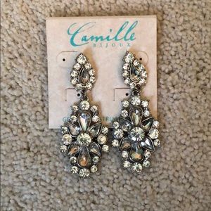 Large earrings with crystals
